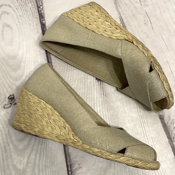 Lauren By Ralph Lauren Cecilia Pee-Toe Wedge Sandals Size 7.5 - Picture 3 of 12